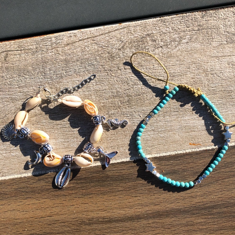 Bohemian anklets, TWO for the price of one! - Picture 2 of 2